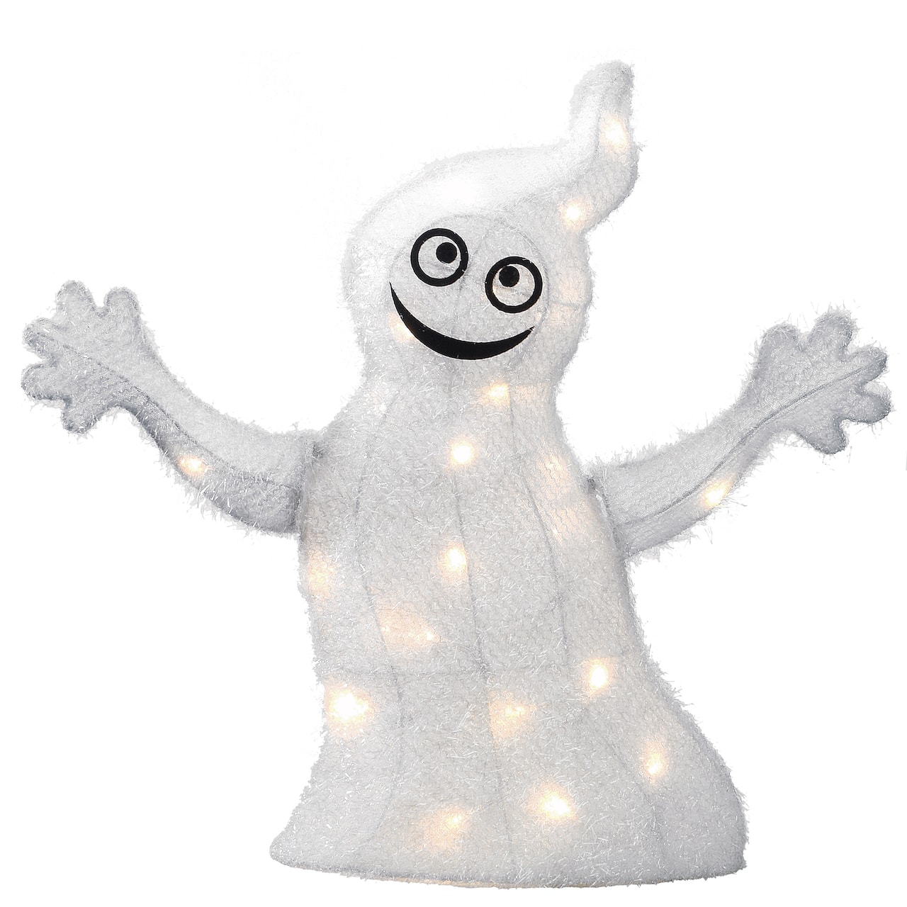 18" White LED Smiling Ghost Halloween Decor